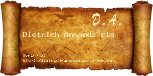Dietrich Annamária névjegykártya